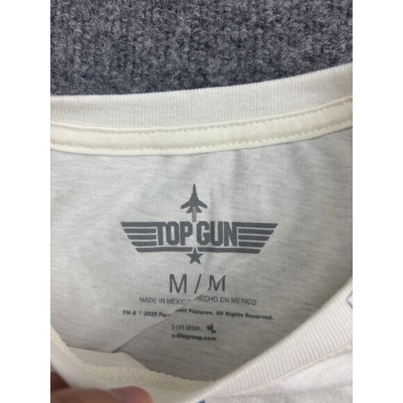 Top Gun Shirt Mens Medium White Logo Graphic Tee Movie Tagless Short Sleeve - Picture 2 of 7